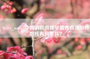 钟祥中国消防救援学院各省录取分数线有何差异？
