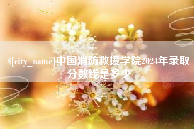 钟祥中国消防救援学院2024年录取分数线是多少