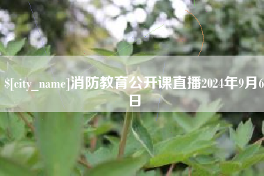 钟祥消防教育公开课直播2024年9月6日