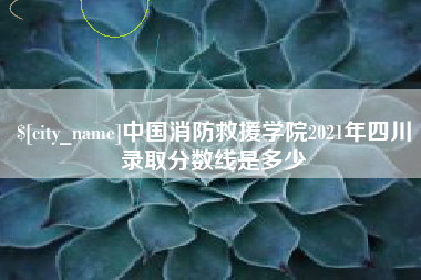 钟祥中国消防救援学院2021年四川录取分数线是多少