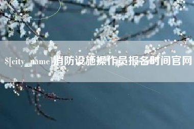 钟祥消防设施操作员报名时间官网