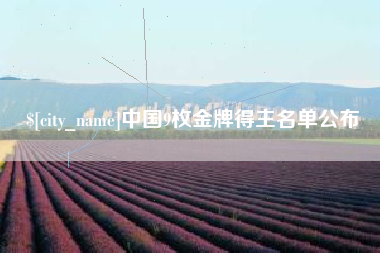 钟祥中国9枚金牌得主名单公布