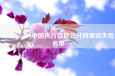 钟祥中国执行信息公开网查询失信名单