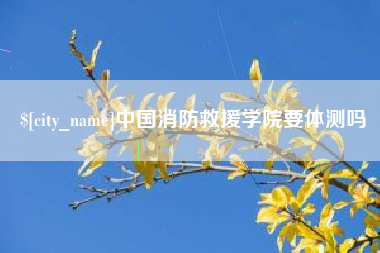 钟祥中国消防救援学院要体测吗