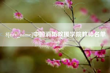 钟祥中国消防救援学院教师名单