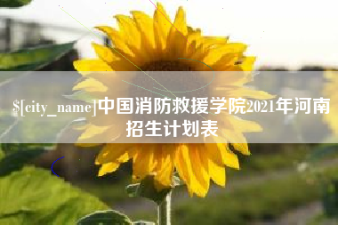 钟祥中国消防救援学院2021年河南招生计划表