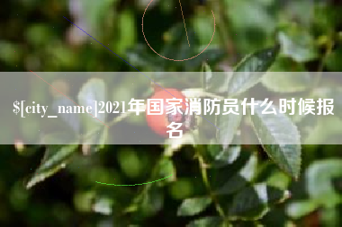 钟祥2021年国家消防员什么时候报名