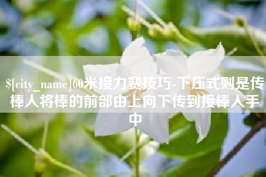 钟祥60米接力赛技巧-下压式则是传棒人将棒的前部由上向下传到接棒人手中