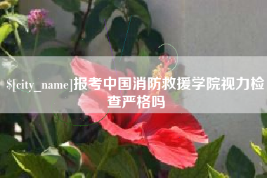 钟祥报考中国消防救援学院视力检查严格吗