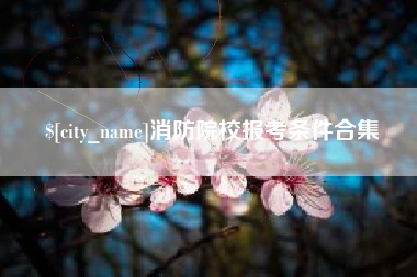 钟祥消防院校报考条件合集